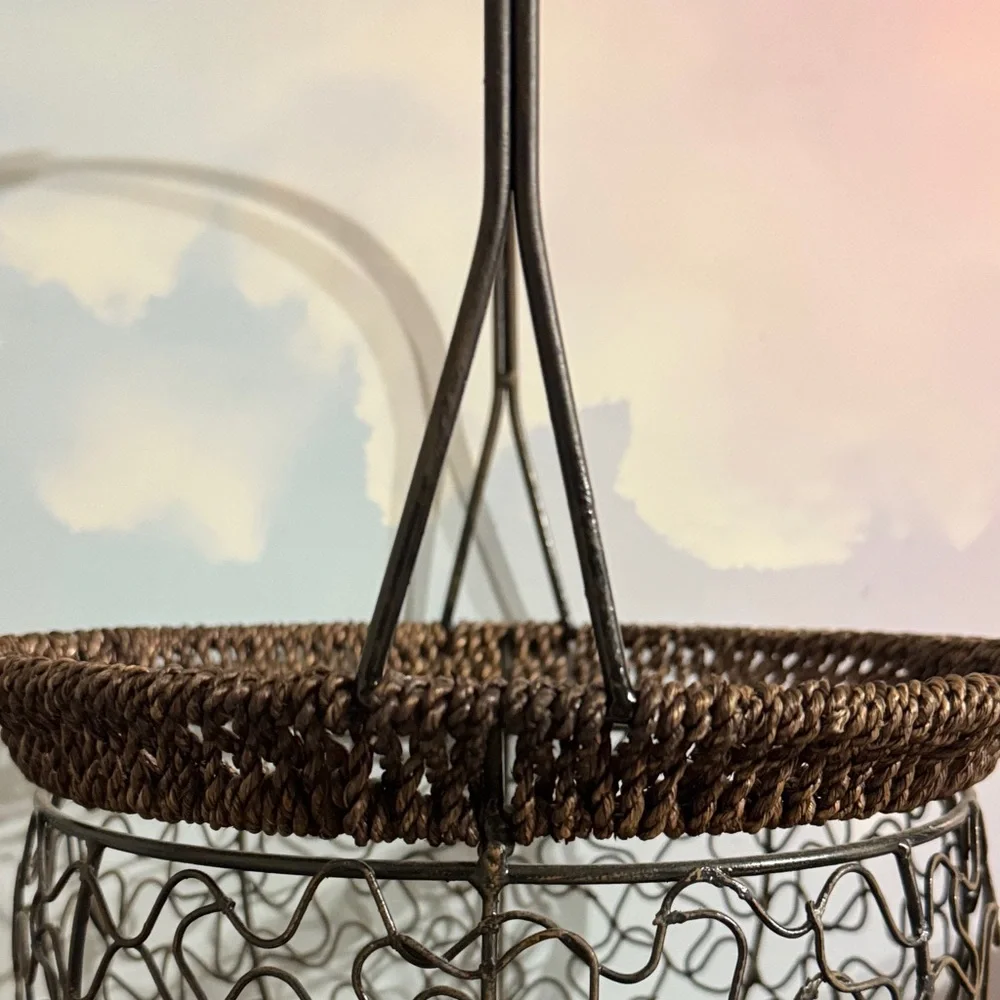 Decorative French-style wire storage basket